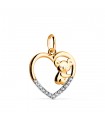 Ciondolo Koala e Cuore oro bicolore 18kt