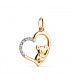 Ciondolo Mamma Koala e Cuore in oro bicolore 18kt, 19 mm - Regalo Festa della mamma