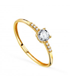 Anillo de compromiso de oro, modelo solitario Leticia 18 kilates | Anillos de pedida mujer