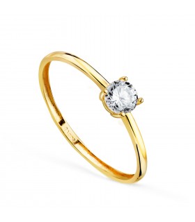 Anello di fidanzamento in oro, modello solitario Zeala 18k, zircone 4 griffe | Anelli di fidanzamento da donna