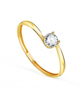 Anello di fidanzamento in oro, modello incrociato, solitario Noura 18 kt | Anelli proposta da donna