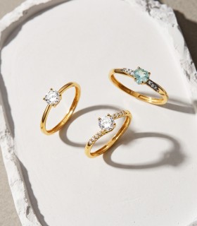 Anillo de compromiso de oro, modelo solitario Zeala 18 kilates | Anillos de pedida mujer