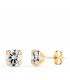 Pendientes Battista oro amarillo 6mm, circonitas en garras y cierre presión.