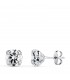 Runde Ohrstecker, Zirkonia Brillantschliff 6 mm – Damenohrringe 750er Weißgold