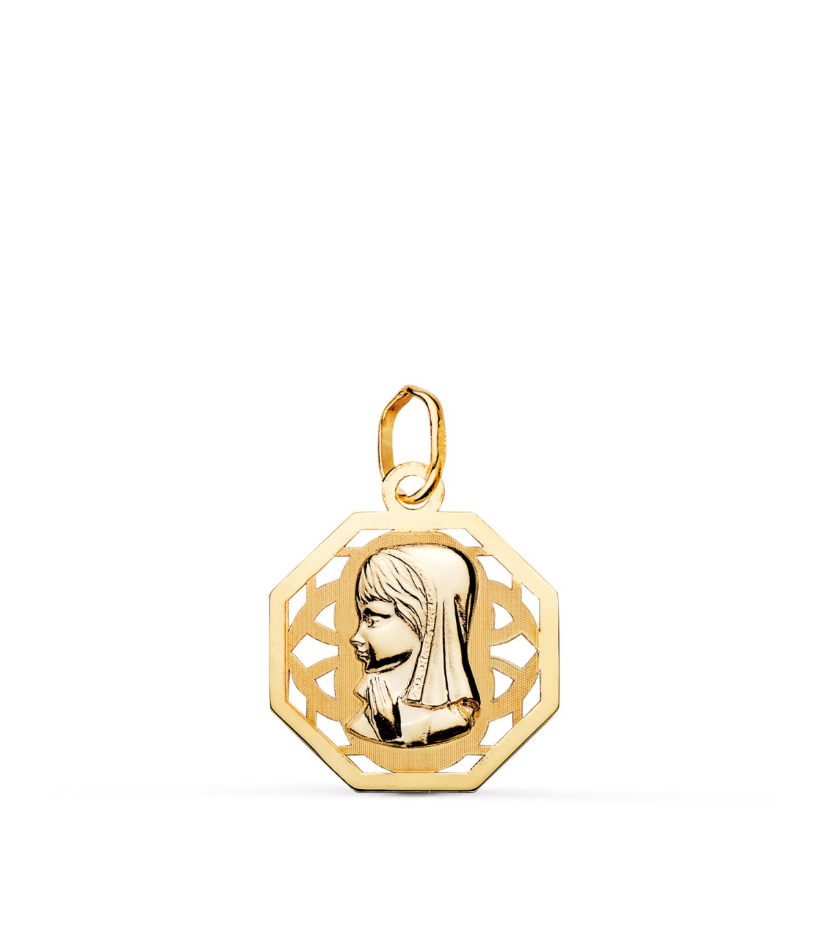 Medaglietta Madonnina traforata 9 Kt