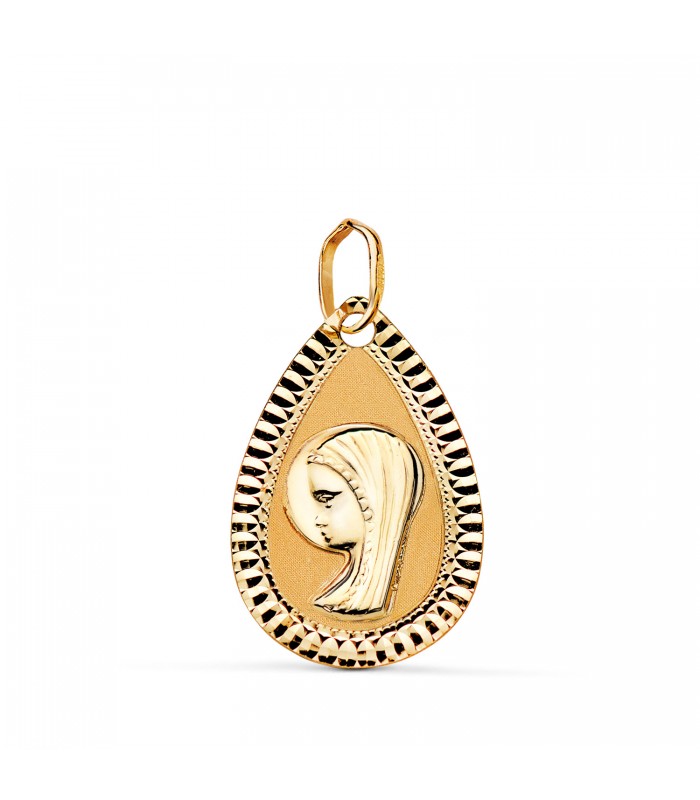 Medaglia Madonnina Maria goccia 18 carati