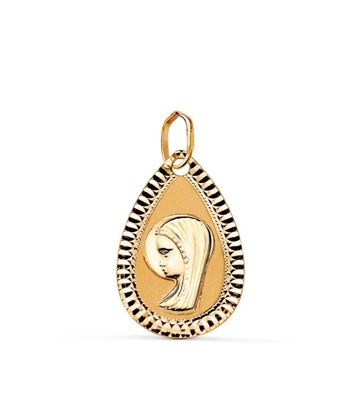 Medaglia Madonnina Maria goccia 18 carati