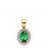 Pendentif Émeraude Johanna Or Bicolore 18K 10mm