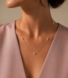 Collana con perle in oro, da donna | Modello Akana, perla di coltura da 5 mm, oro giallo 18 kt