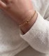 Esclava de bebé 12 cm barbada oro 18 K. Regalos para bautizo. Pulsera no me olvides.