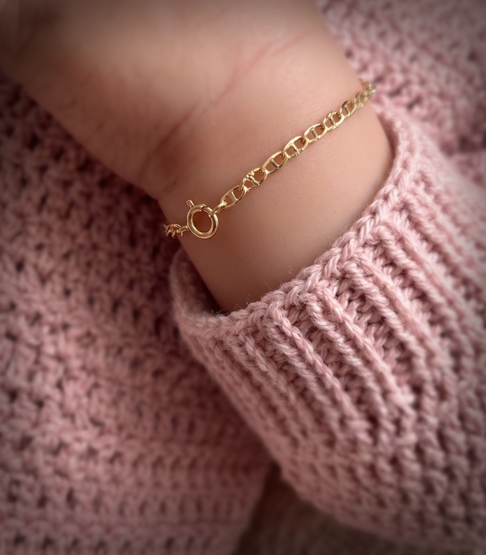 Bracciale per bimbi con targhetta - Personalizzazione e incisione | Catenina 11,5 cm