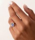 Halo-Verlobungsring mit Saphir und Zirkonia Zaida | Weißgoldringe für Damen