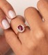 Halo-Verlobungsring mit Rubin und Zirkonia 19305 | Weißgoldringe für Damen