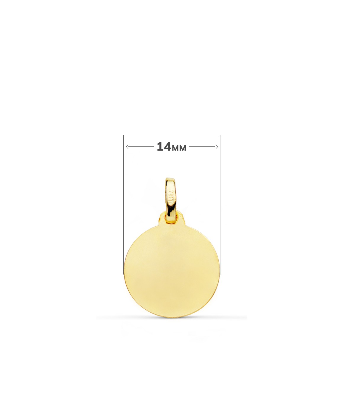 Medaille Heiliger Josef Gelbgold 750er, Ø 14 mm, polierte Rand | Taufmedaillen