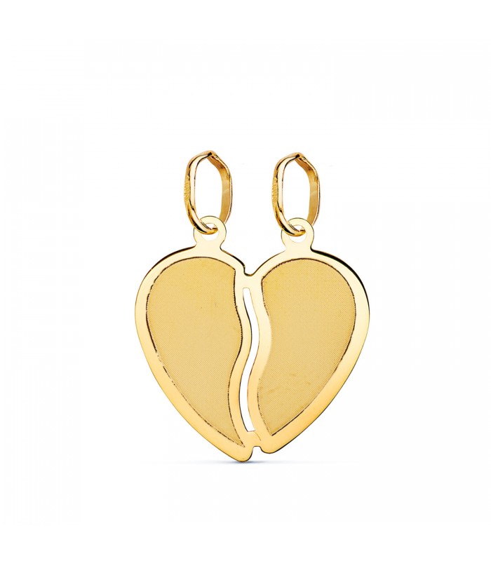 Pendentif Cœur Brisé Or 18K pour graver initiales | Pendentif personnalisé, cadeau Saint-Valentin