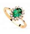 Anello Sybil oro 18Kt smeraldo e diamanti