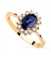 Anillo Sybil Oro 18K Zafiro y Diamantes