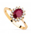 Anillo Sybil Oro amarillo 18K Rubí y Diamantes