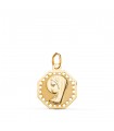 Medalla Virgen niña octogonal 18 Ktes