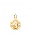 Médaille Vierge auréole octogonale 18k