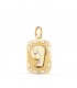 Medalla comunion en oro amarillo Virgen niña aureola rectangular 18 Ktes | Medallas para bautizo y Comunión