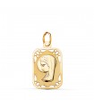 Medalla Virgen niña Aureola rectangular 9K