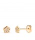 Boucles d'oreilles or jaune Dunia fleur 5 mm, 14k, idéales pour nouveau-née et fille