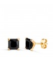 Goldohrringe Männer 14K Oslo Zirkonia Schwarz 6mm