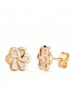 Boucles d'oreilles femme Lourdes fleur Or 18k nacre
