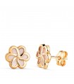Boucles d'oreilles femme Lourdes fleur Or 18k nacre