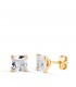 Pendientes Beckham, Cristiano Ronaldo. Pendientes de hombre 6 mm, modelo Oslo 14K 4 garras - Circonita princesa cuadrada