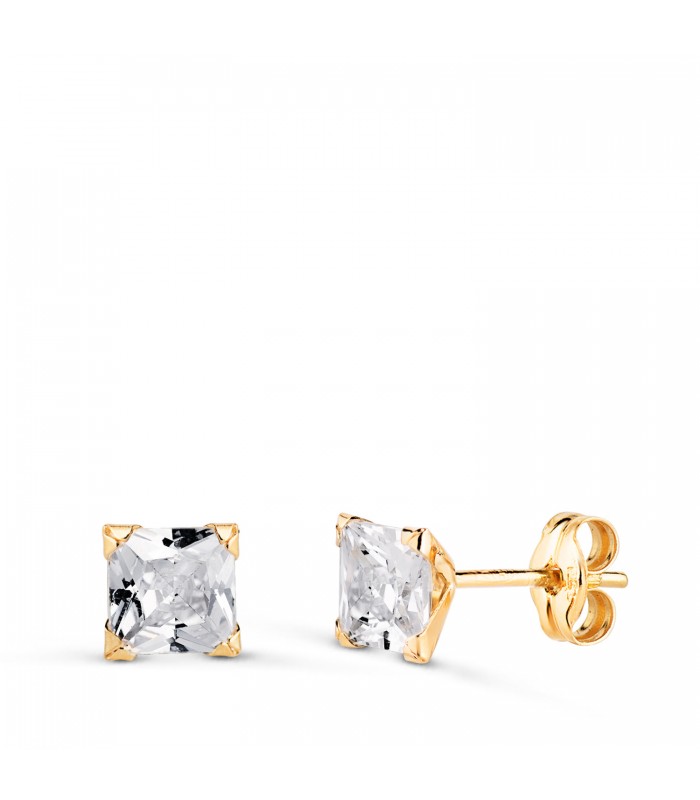 Ohrringe Herren 14K Oslo mit Zirkonia, 5 mm, im Prinzess-Schliff