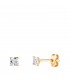 Boucles d'oreilles homme 3 mm inspirées de Beckham, Cristiano Ronaldo | Modèle Oslo 14K avec oxydes de zirconium à 4 griffes