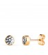 Pendientes chatón oro 14 kilates/ 585 - Pendientes circonitas 5mm Noly