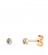 Pendientes chatón oro 14 kilates/ 585 - Pendientes con circonitas 3 mm Noly
