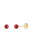 Puces d'oreilles corail Mariela 3mm or 14K