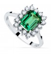 Anillo Carrie Oro 18K Esmeralda y Diamantes