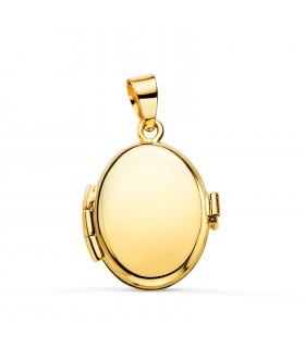 Reliquaire pour 2 photos, Ovale 18mm Or Jaune 14K – Médaillon porte-photo personnalisé, cassolette