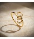 Anillo de oro amarillo 18 kilates con diseño de estribos | Anillos para mujer anchos.