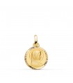 Médaille Vierge Marie facetté Or 18K 14mm