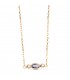 Gargantilla collar de oro con piedra de color aguamarina | Collar mujer Dorothea