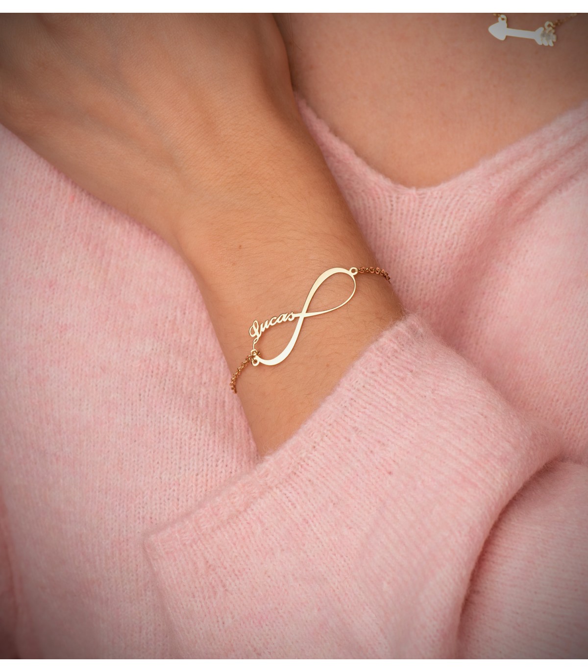 Pulsera de oro amarillo infinito