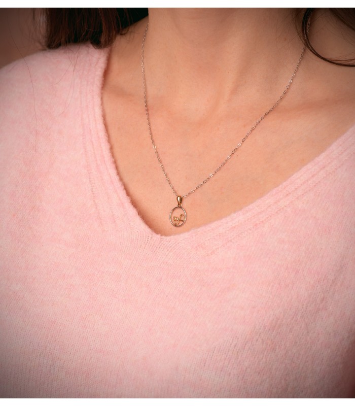 Colgante Enchantment Infinito Oro Bicolor 18K. Collares y gargantillas de moda para mujer.