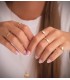 Anillo de oro 18 kilates 3 mm con diseño de Tornillos y piedras - Anillos para mujer.