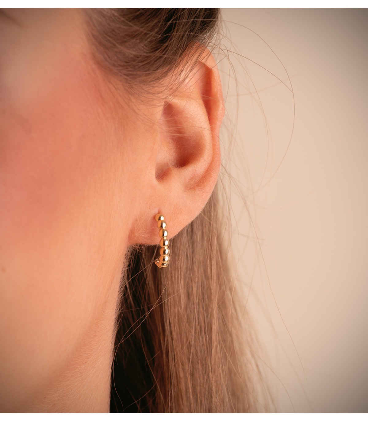 Ohrringe Creolen, Kugel Design, kleine Größe 15 mm | Creolen Gold für Damen und Mädchen