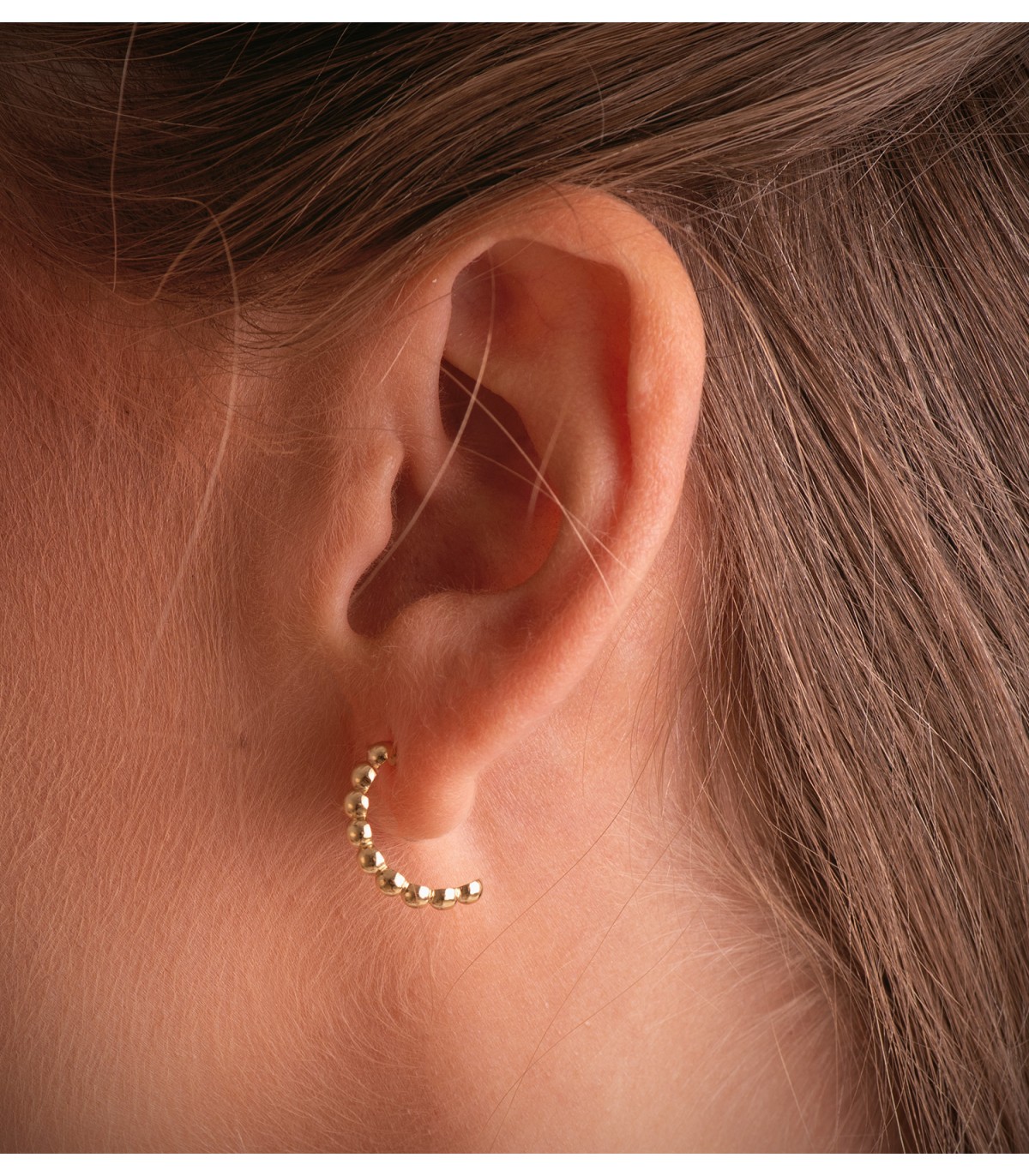 Ohrringe Creolen, Kugel Design, kleine Größe 15 mm | Creolen Gold für Damen und Mädchen