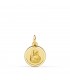 Medaglia religiosa del Sacro Cuore di Gesù in oro giallo 18 kt, 12 mm, con bordo lucido