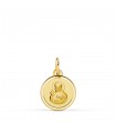 Medaglia Cuore di Gesù Oro 18Kt 12 mm Bordo lucido