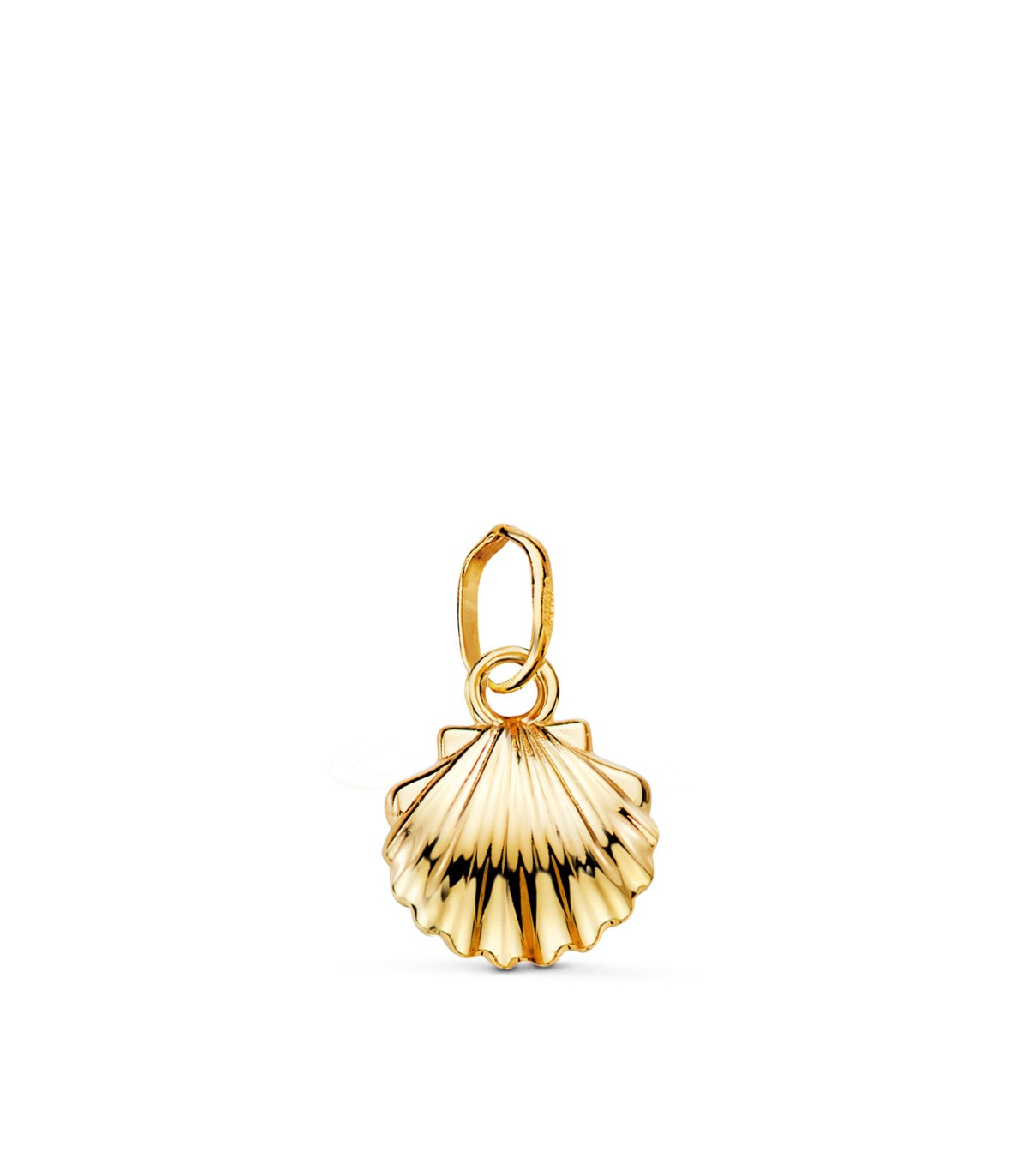 Ciondolo a forma di conchiglia da 10 mm in oro giallo 18 kt | Ciondoli unisex online: per uomo, donna e bambini.