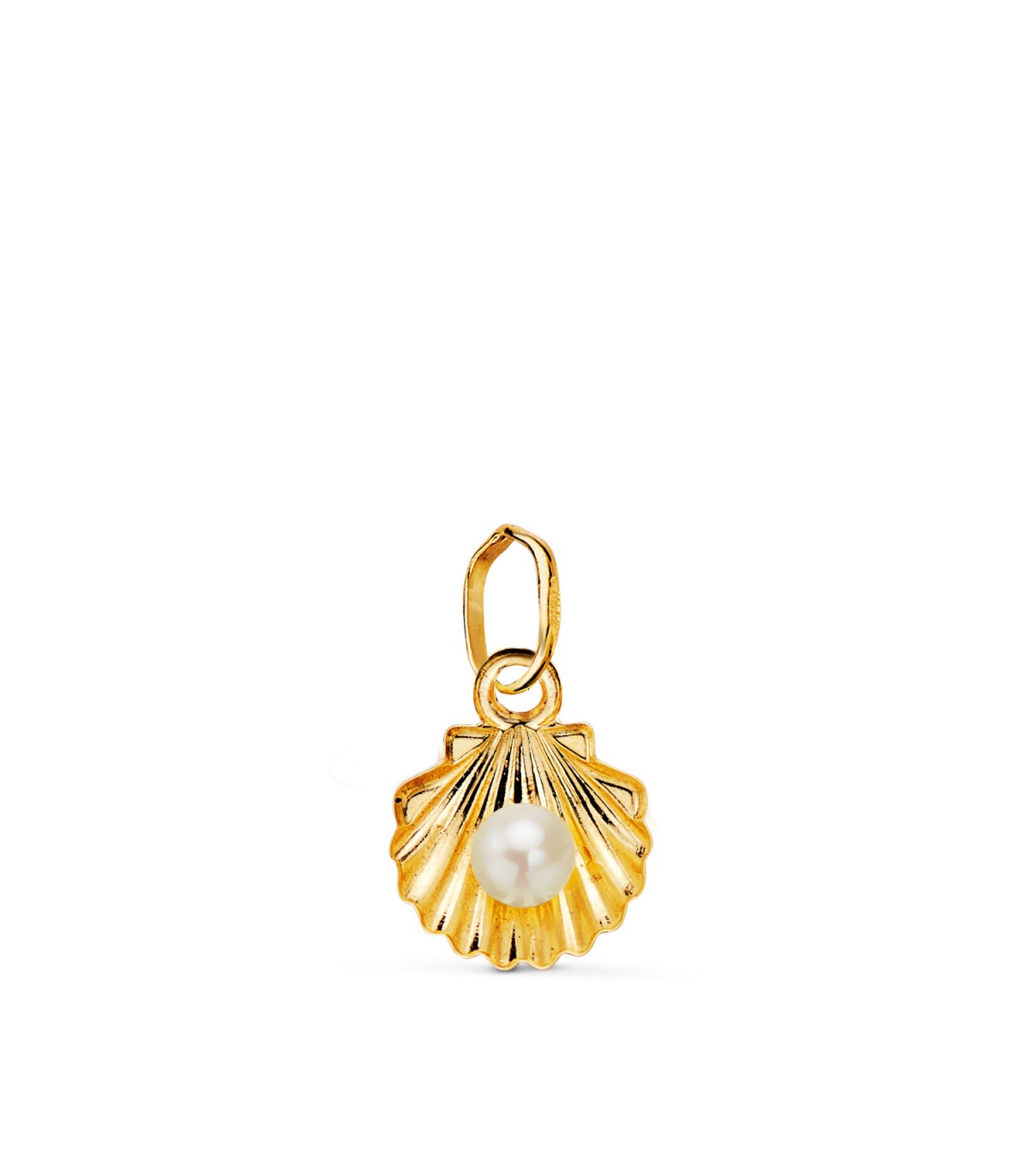 Pendentif coquille avec perle 10 mm en or jaune 18 carats | Pendentifs unisex en ligne : pour homme, femme et enfant.